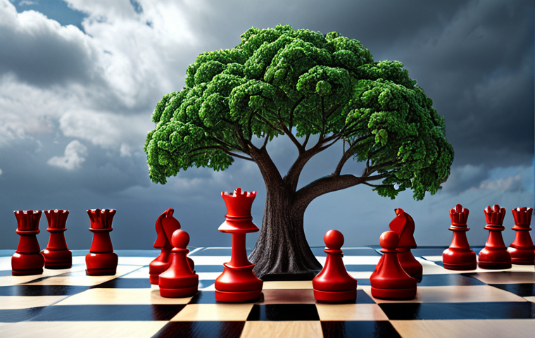 Adapting Dividend Strategy**
**Prompt:** A strategic investor, represented by a determined figure, moving chess pieces on a board that displays dynamic financial charts and symbols of rising interest rates and inflation in the background. The scene should convey a sense of intelligent adaptation and resilience in a changing economic landscape, possibly with elements of a sturdy, growing tree or a strong fortress representing a robust investment portfolio amidst challenging weather conditions. The overall mood should be thoughtful and forward-looking.
2. **