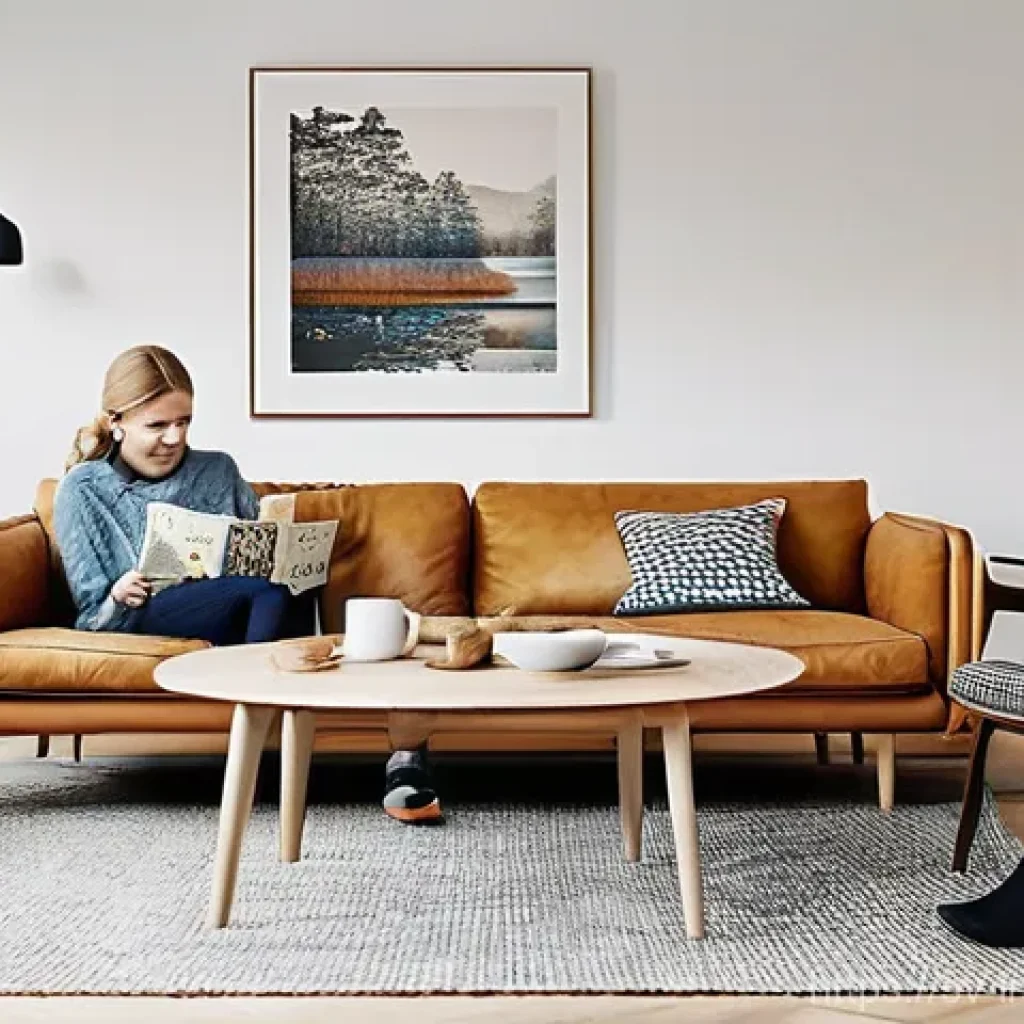 배당 성장 투자에서 기업의 경쟁력 분석 - **Prompt:** A cozy, modern Swedish living room, brightly lit with natural light. A diverse family (p...