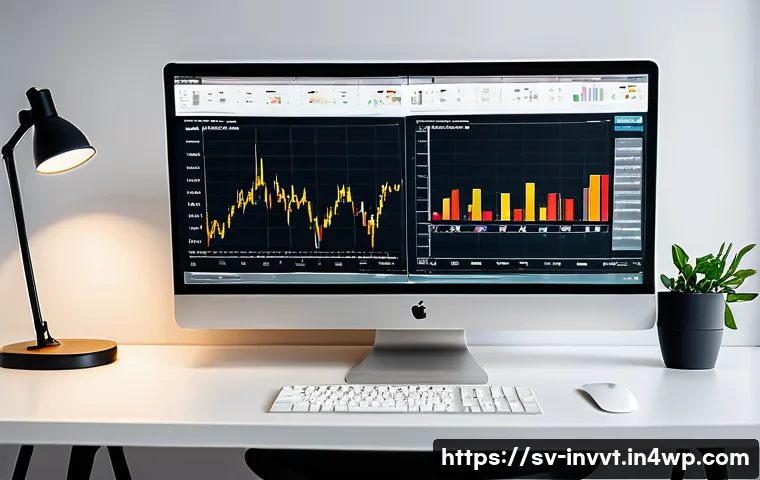 배당 성장 투자와 자산 배분 전략 - A professional Swedish investor’s workspace showcasing multiple computer screens displaying stock ch...